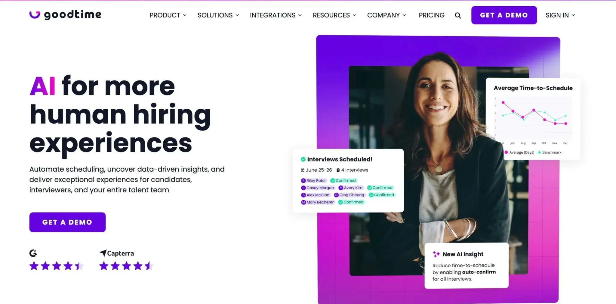 Goodtime screenshot homepage