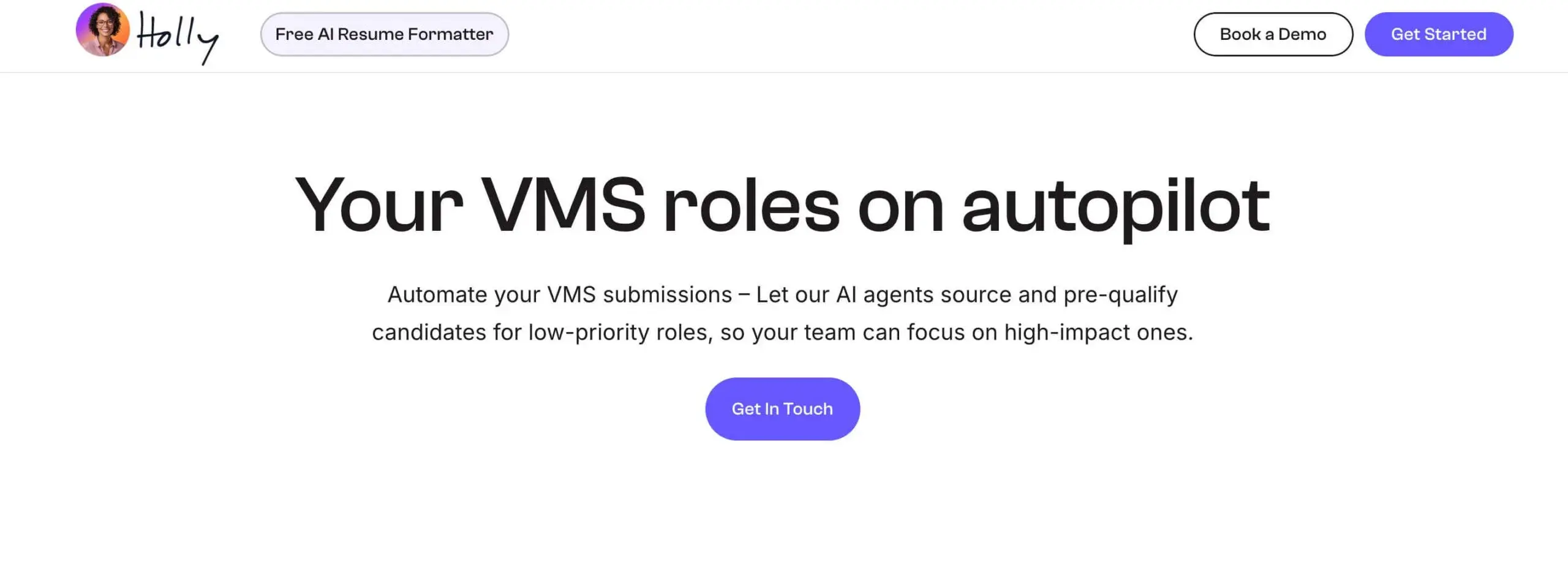 Holly screenshot homepage
