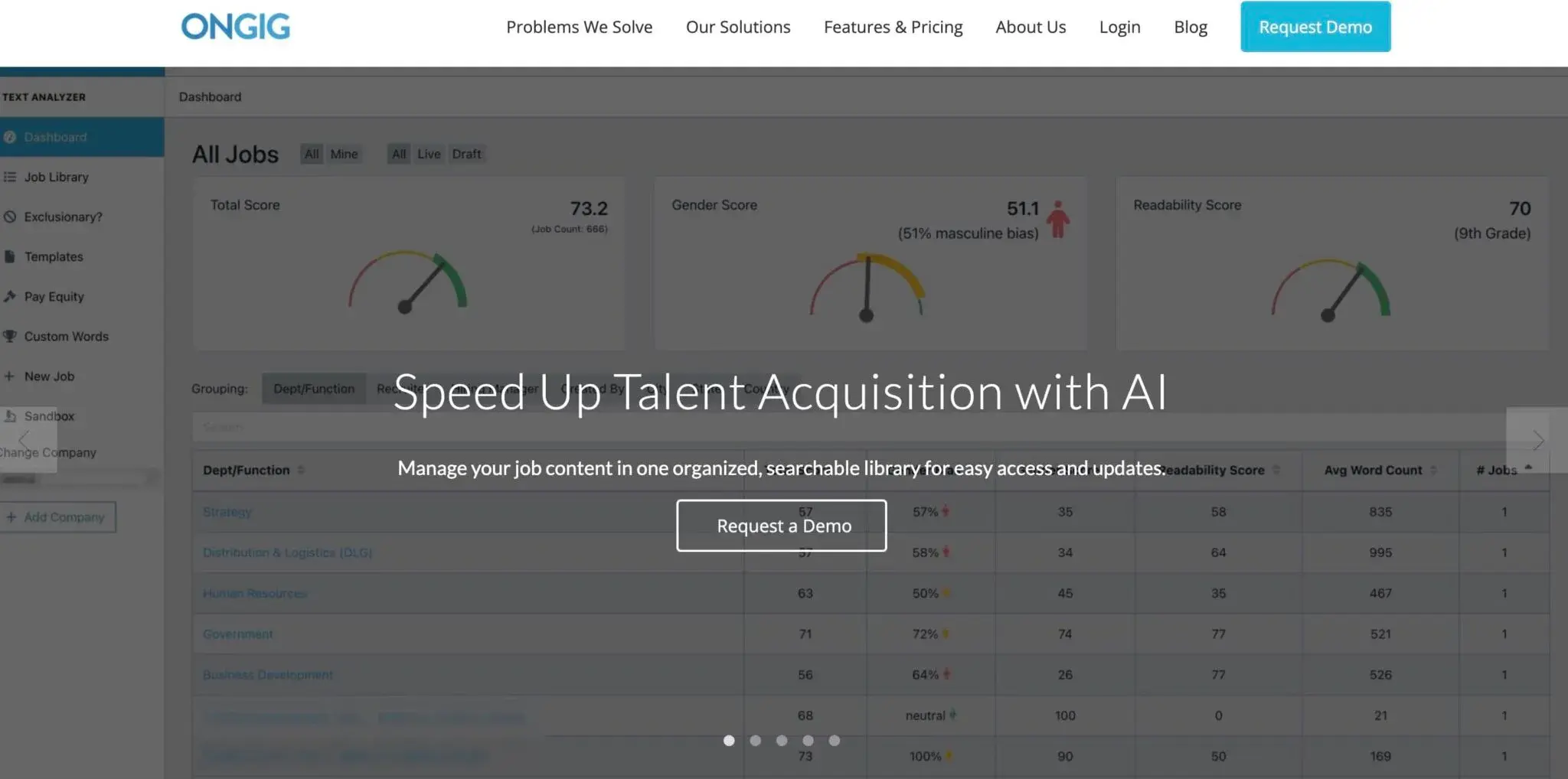Ongig Screenshot Homepage
